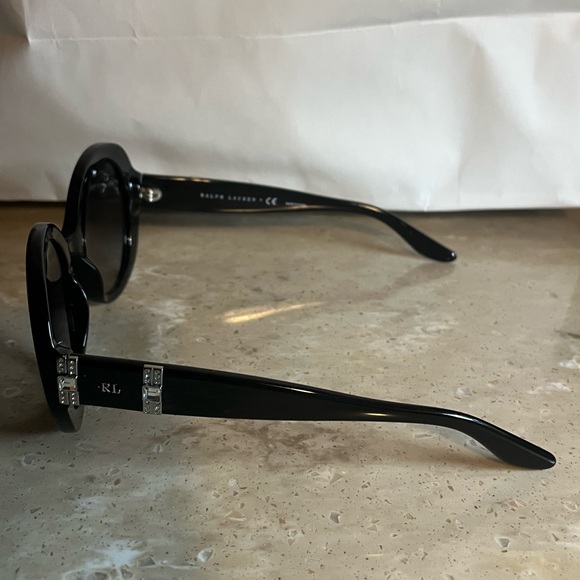 Ralph Lauren Glossy Black Round Sunglasses - Picture 5 of 9